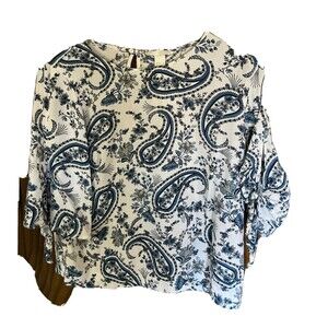 Hm Size 6 Floral Woman Top Made In China 100%viscose Machine Wash